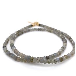 Collier labradorite avec pendentif perle