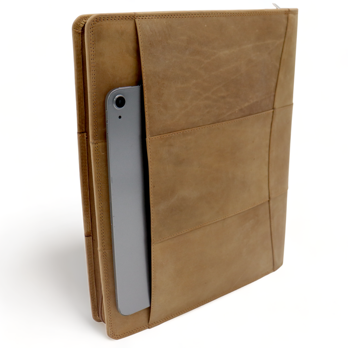Leather Writing Case A4 - Conference Folder - Document Folder A4 - Tablet Sleeve & Laptop Sleeve - Removable Ring Binder
