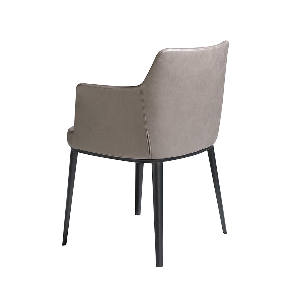 Fabric dining chair and black steel legs 4112