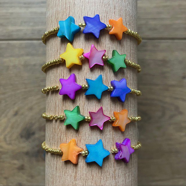 Luna-Leena kids bracelet stars multicolored - handmade in Nepal