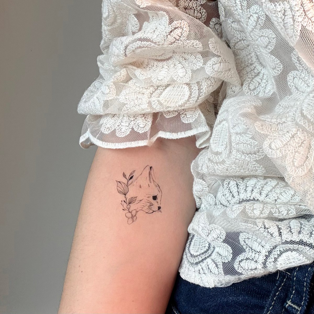 Sioou temporary tattoo - The floral cat x5