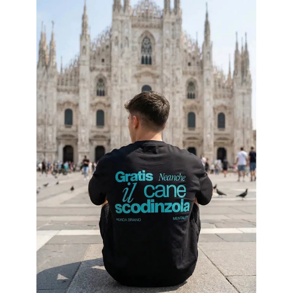 Not Free T-Shirt Nera 100% Cotone Made in Italy | Horda Brand