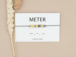 Morse code armband meter (zilver,rosé goud,goud)