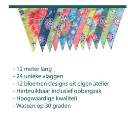 Fabric garland Flowers XL - Fabric flags - Party garland