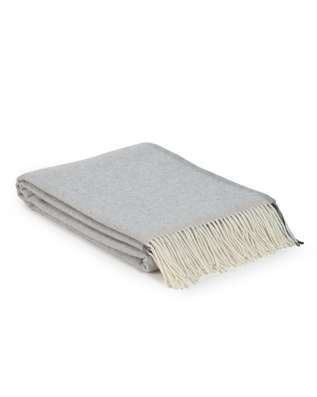 Merino/kasjmier plaid MILANO - lichtgrijs
