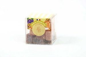 Mengsel van quetsche, mirabelpruim en kweepeerfruitgelei (doos van 180 g)