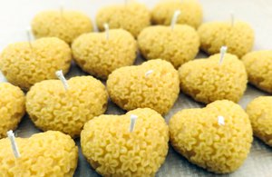 Heart Shaped Beeswax Tealight Candles - Natural Color