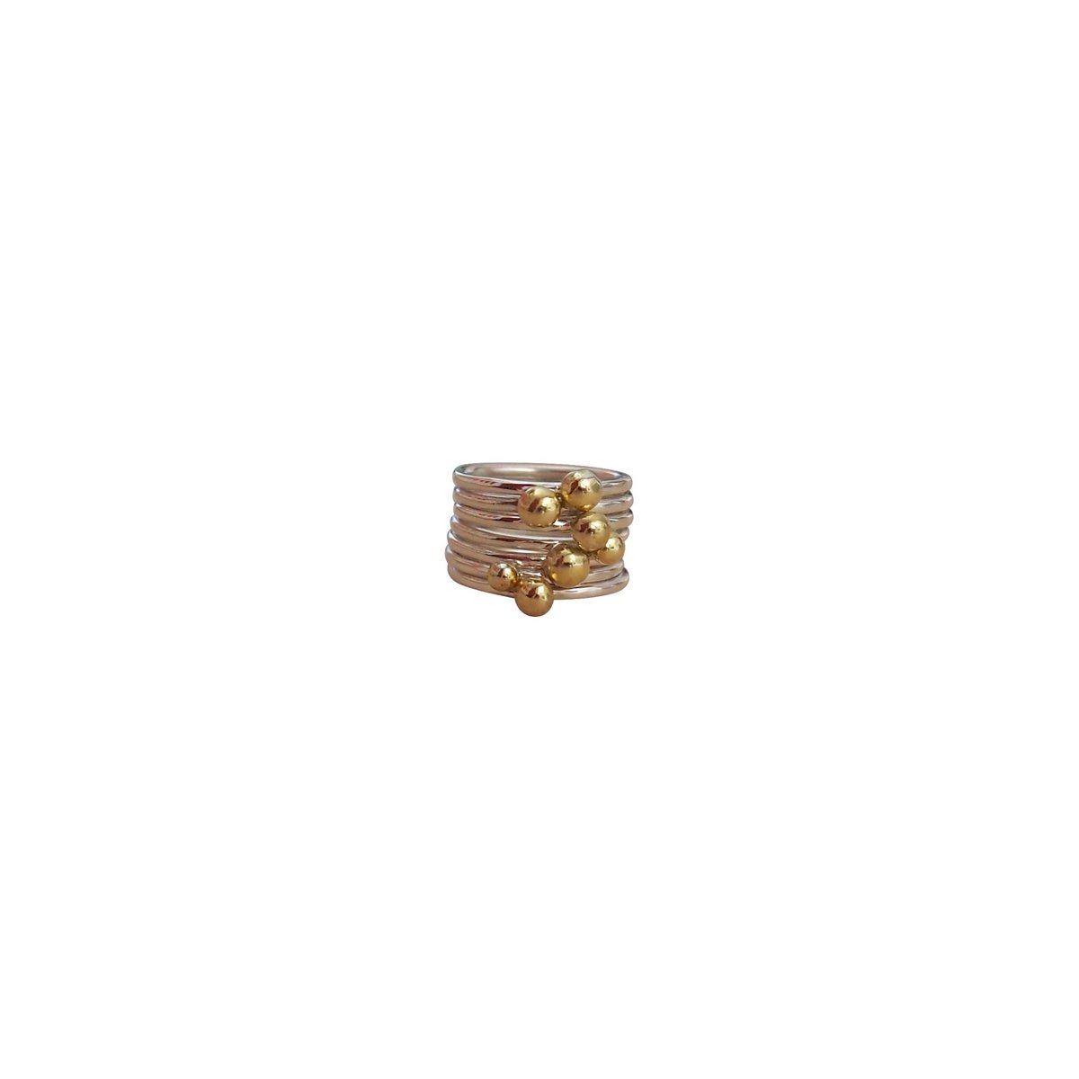 Silver Stackable bubbles ring set