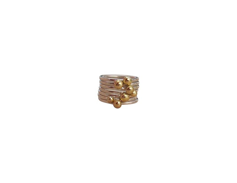 Silver Stackable bubbles ring set