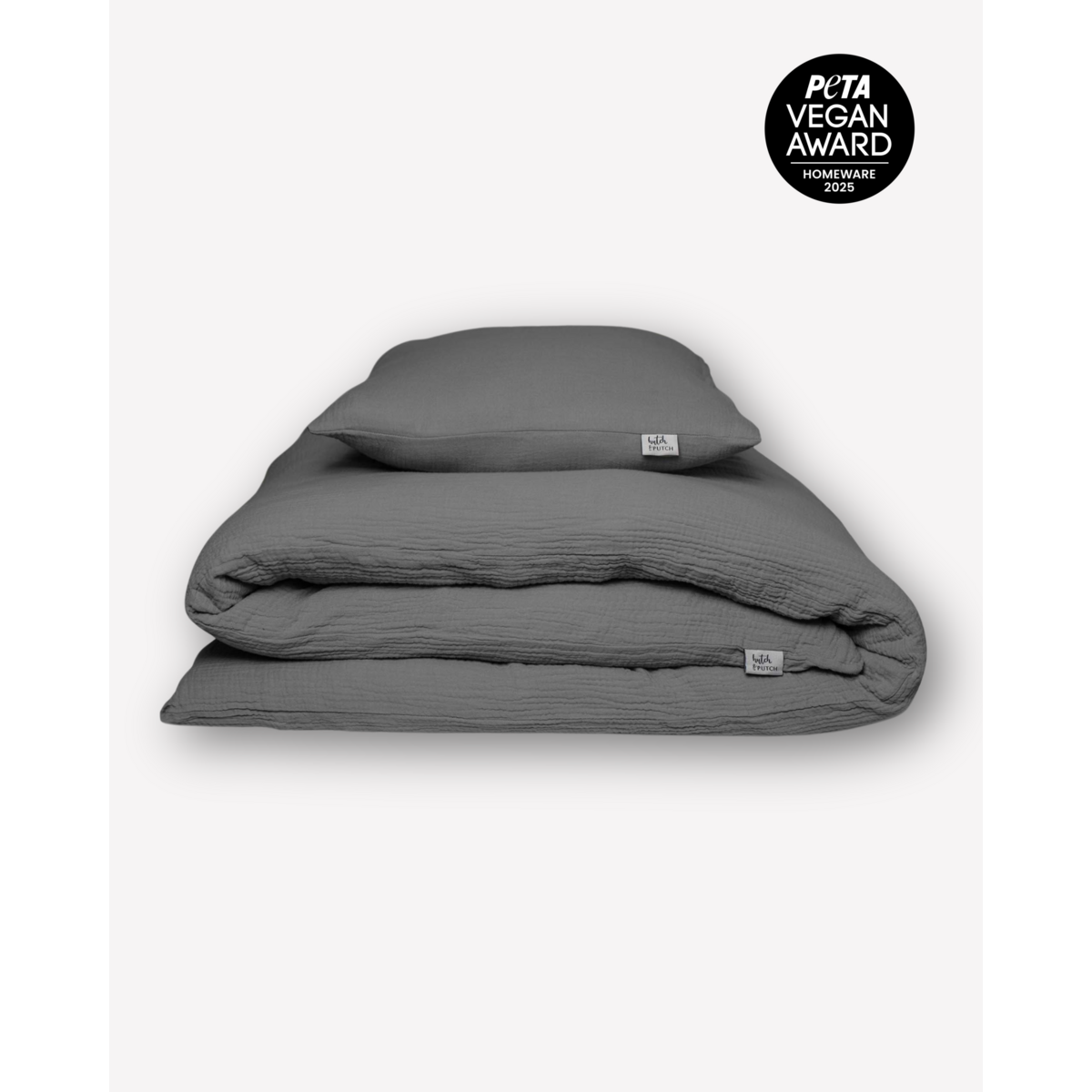 Muslin bed linen “Eliane” • Anthracite