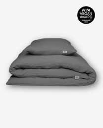 Muslin bed linen “Eliane” • Anthracite