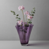 Vase Glas gewellt violett Glasvase Tischvase lila