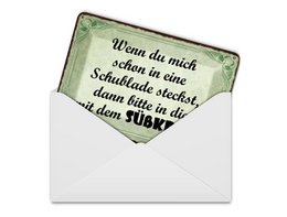 Cartolina in latta 10x14 cm Se mi metti in un cassetto includi anche i dolcetti