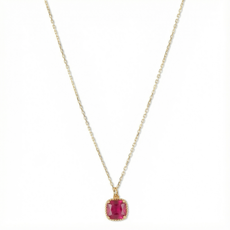Birthstone Halskæde juli rubin