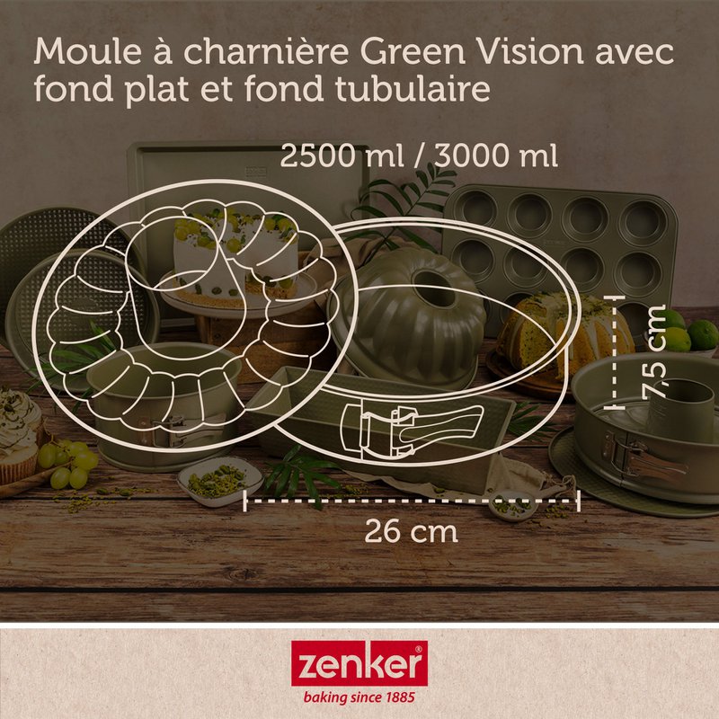 Zenker Green Vision double-bottomed savarin and springform pan 26 cm