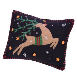 Cushion black with deer, felt