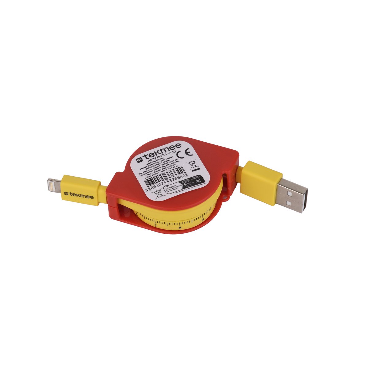 Tekmee USB -Kabel zu Blitz 1M - einziehbare Rolle 10W