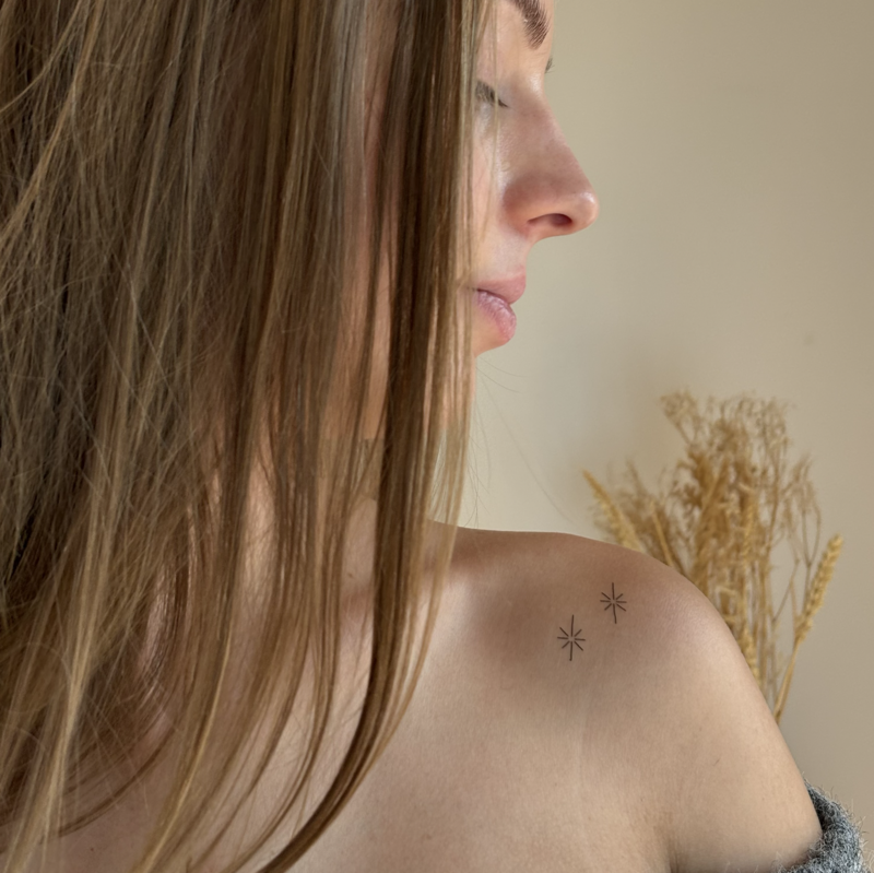 Tatuaje temporal Sioou - Dúo de estrellas x5