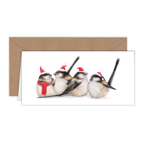 Kerstkaart, vogelvakantiekaart, dierenwenskaarten