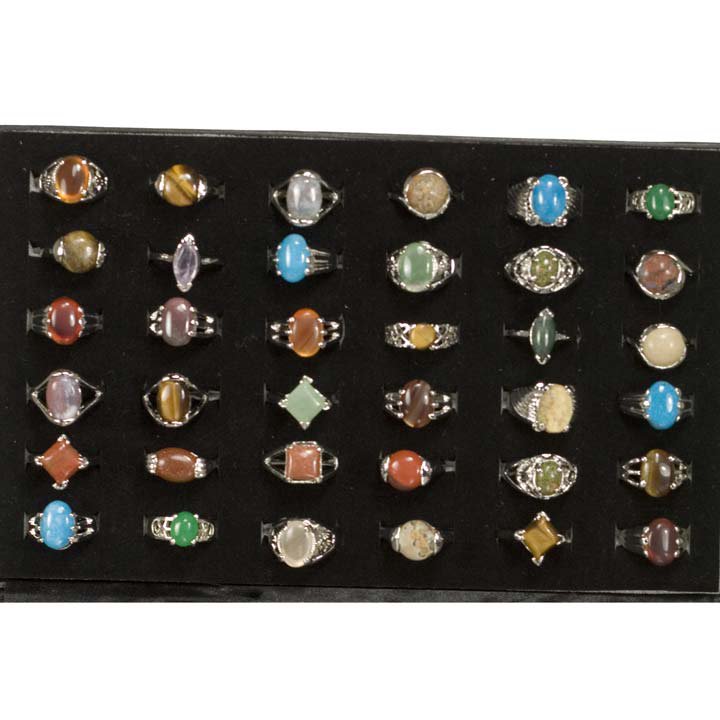 Assortment of natural stone rings