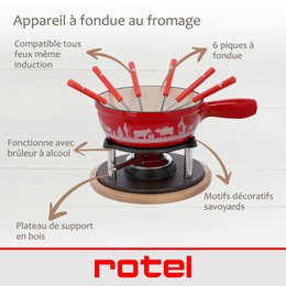Käsefondue-Set für 6 Personen und 2 Tassen Rotel Swiss Tradition Gelalkohol