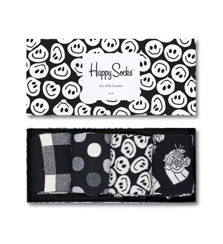 Happy Socks XBLW09-9003 Sort & hvid gaveæske
