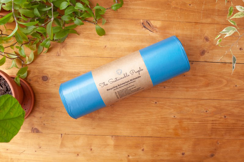 Recycled Heavy-Duty Garbage Bags 120l, 70 µm, blue