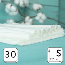 Baby care or handle handkerchief savings pack, white 30 family pack