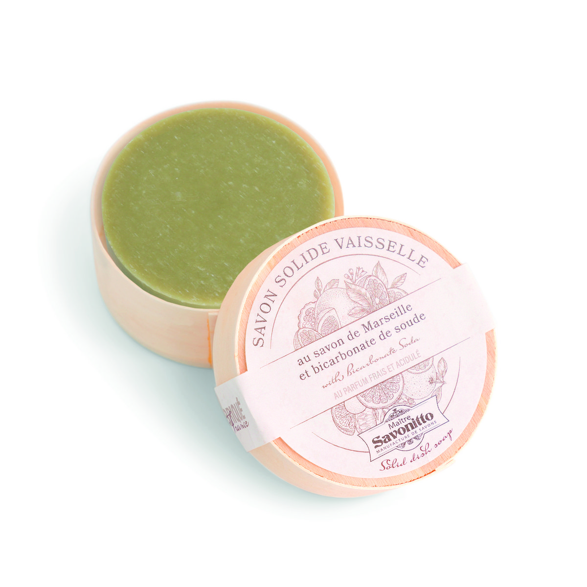 Festes Spülmittel mit Holzbox 100g