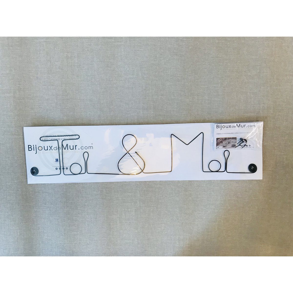 Décoration Murale en fil de fer - Cadeau Saint Valentin/Mariage : Toi & Moi
