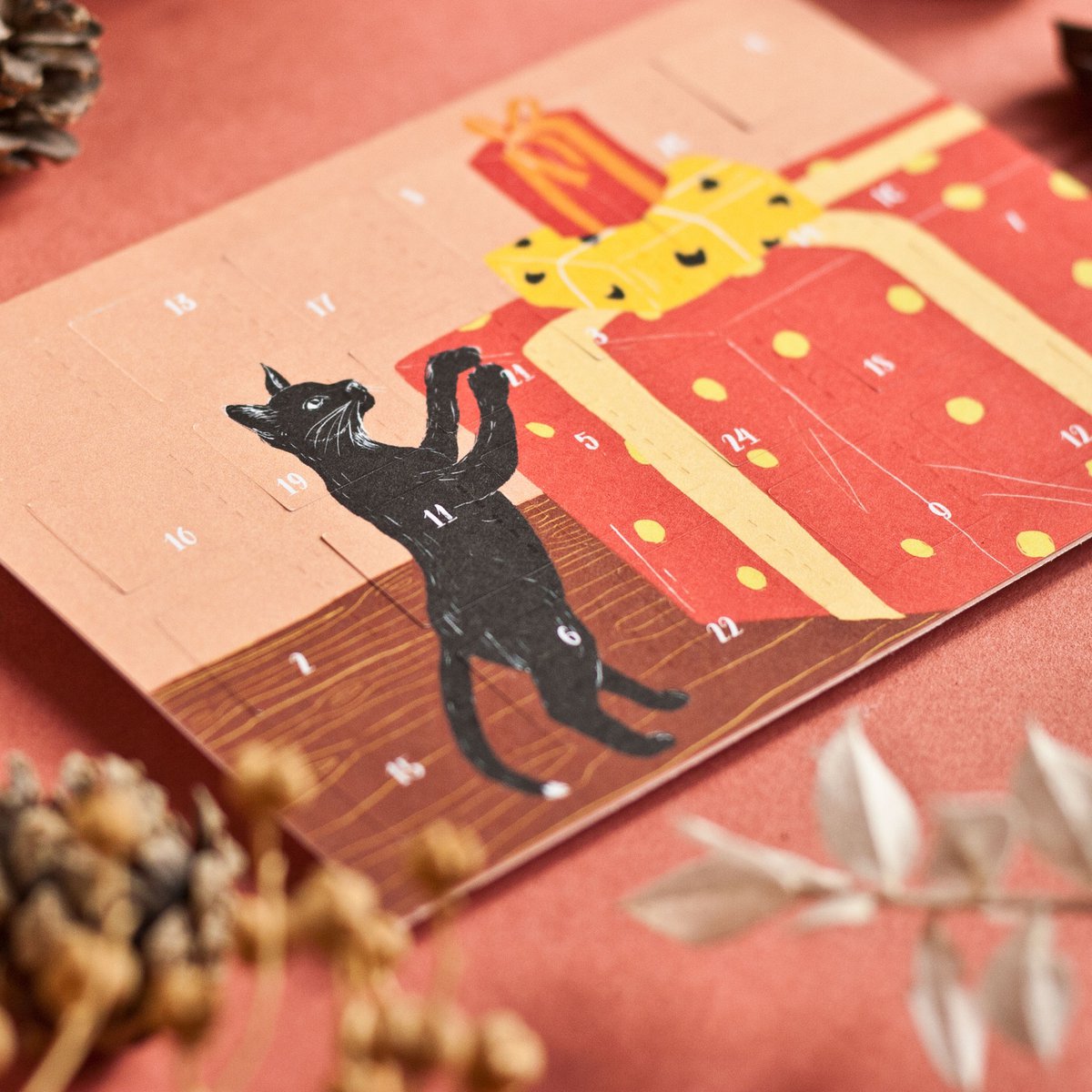 Adventskalender Postkarte Katzen A6