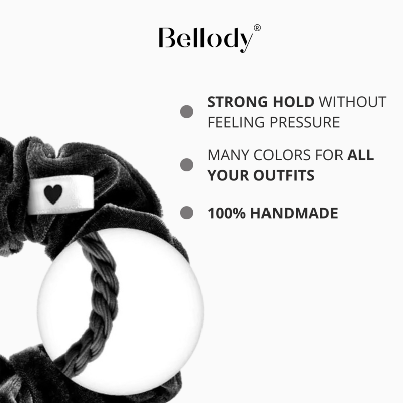 Samt-Scrunchie Schwarz - Bellody® (1 Stück - Classic Black)