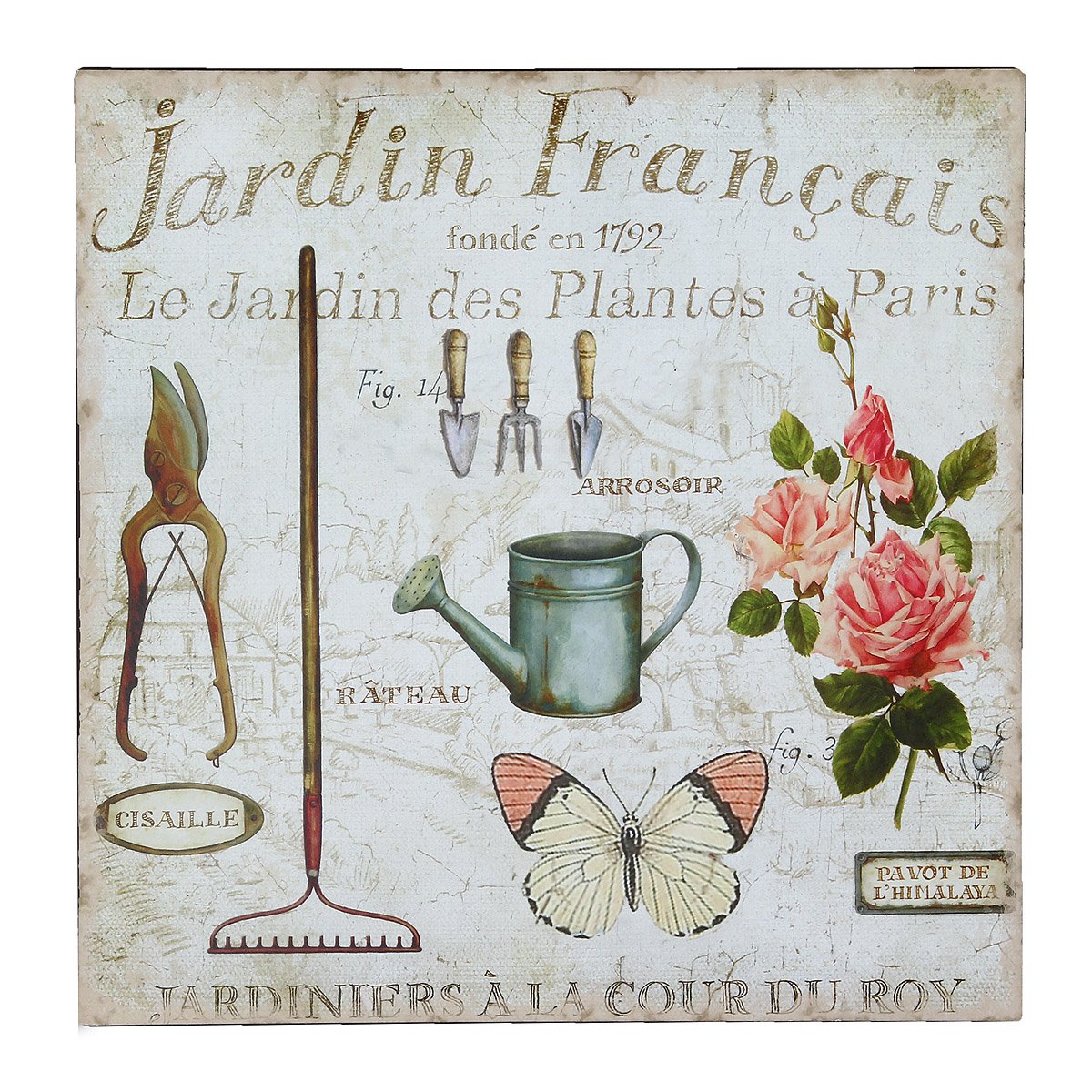 Metal picture - garden (silver watering can)