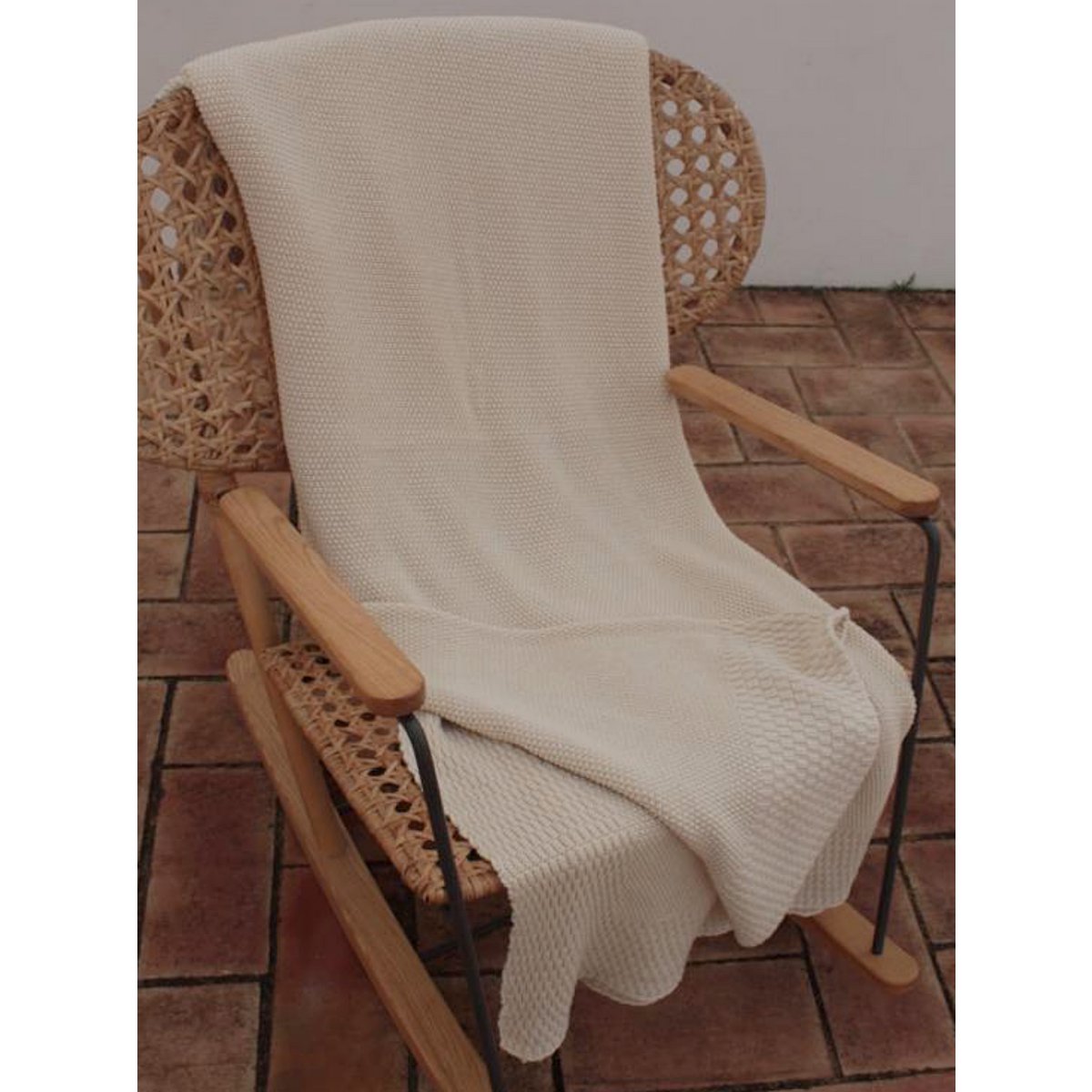 Gestrickte Überwürfe, gestrickte Decke, CottonThrows, gestrickte Überwurfdecke aus 100 % Baumwolle