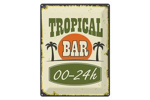 Blechschild 30x40cm Tropical Bar 00 - 24 h