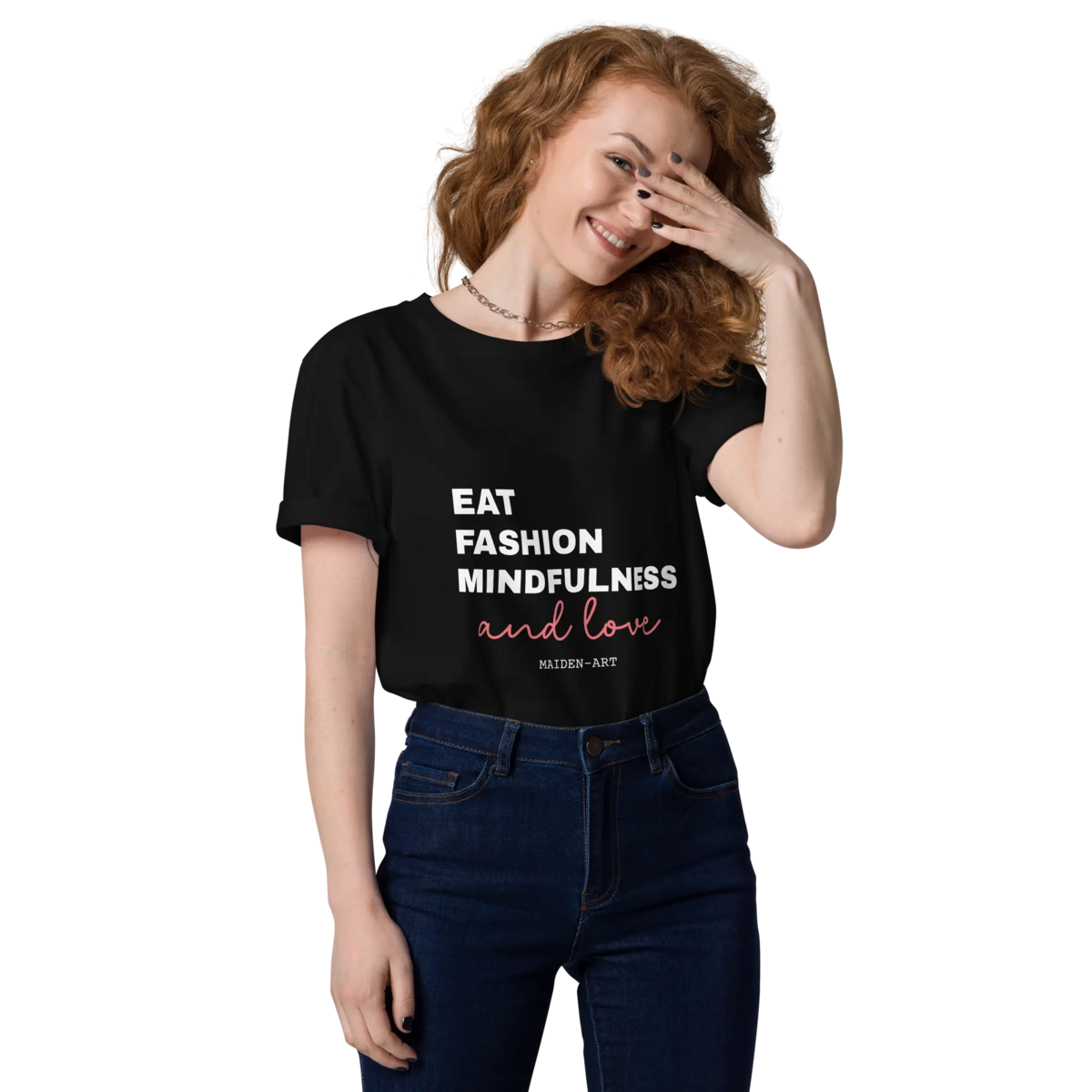 Eat, Fashion Mindfulness and Love Camiseta de algodón orgánico unisex - camiseta unisex