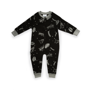 Super Boy F&D Onesie Kinder | Tiefschwarz