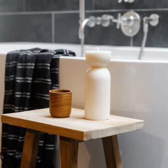 Biologische druppelvrije, parfumvrije eco stompkaars Originalhome | Witte M