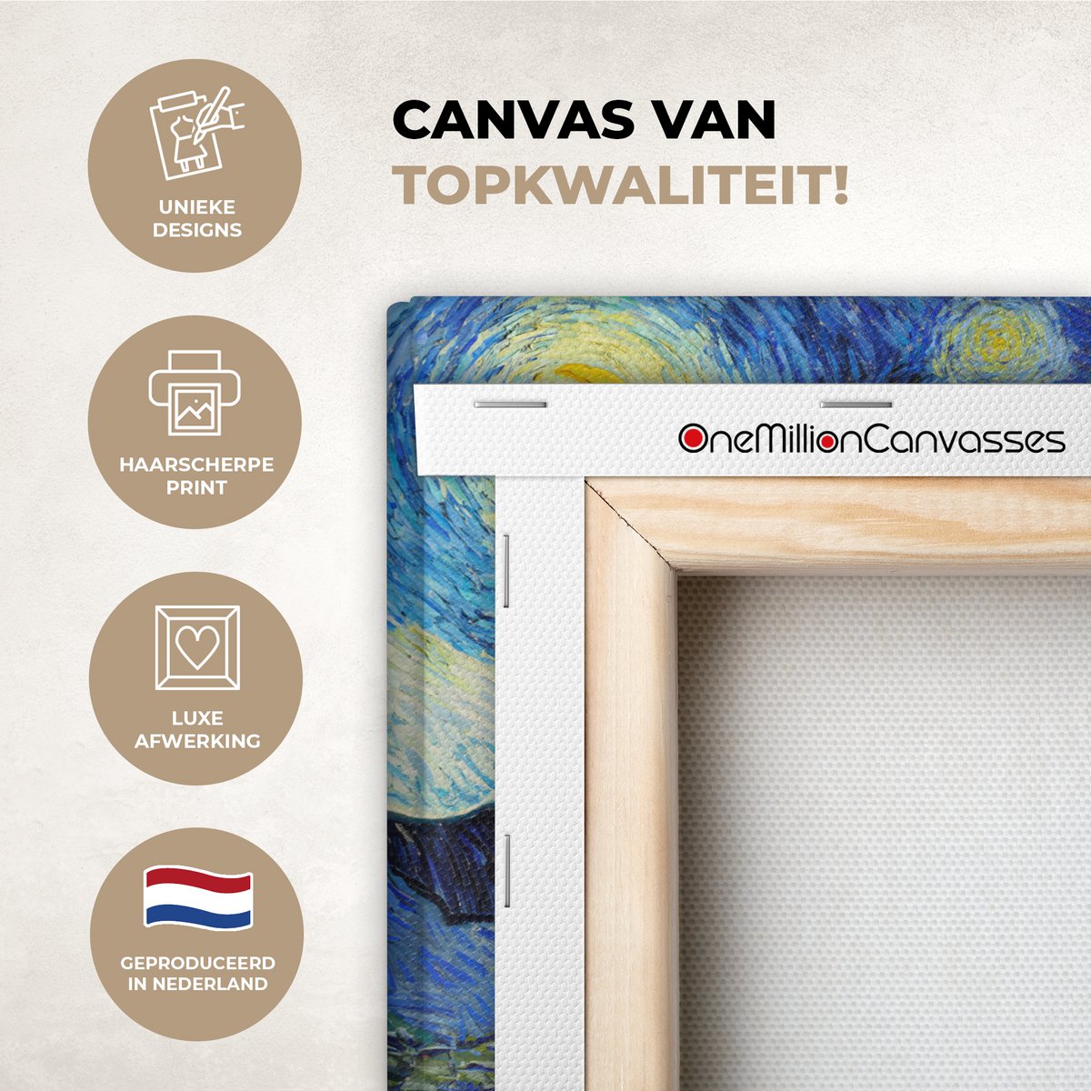 Leinwand Malerei - Wanddekoration - de Sterrennacht - Vincent van Gogh