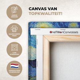 Canvas Maleri - Wall Decoration - De Sterrennacht - Vincent Van Gogh