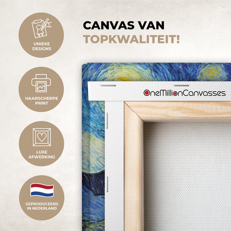 Canvas Maleri - Wall Decoration - De Sterrennacht - Vincent Van Gogh