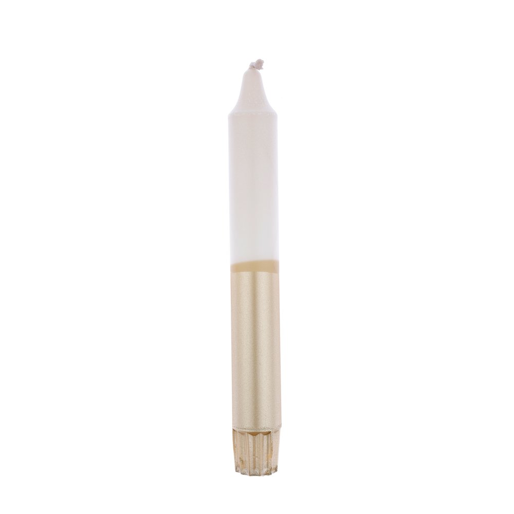 Dip dye dinner candle beige/champagne