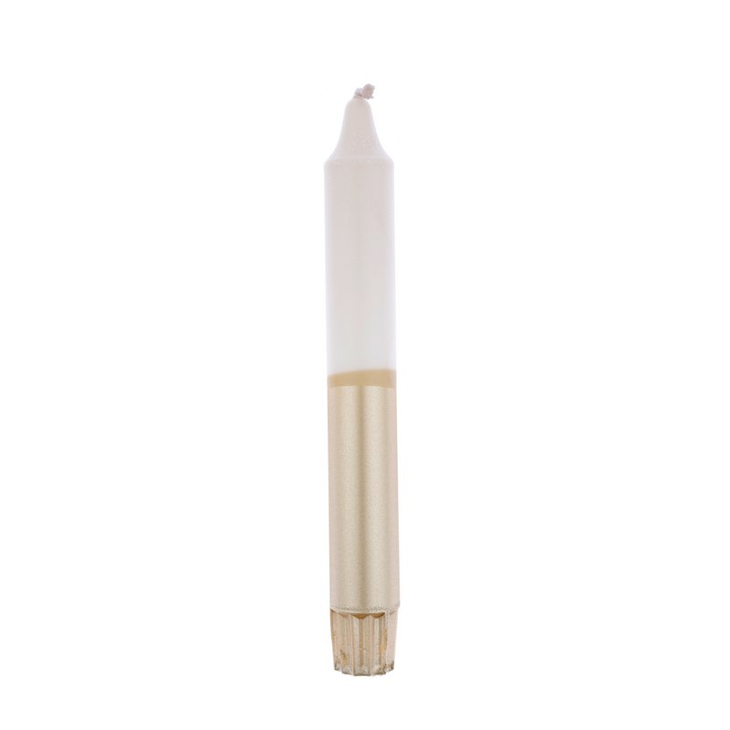 Dip dye dinner candle beige/champagne