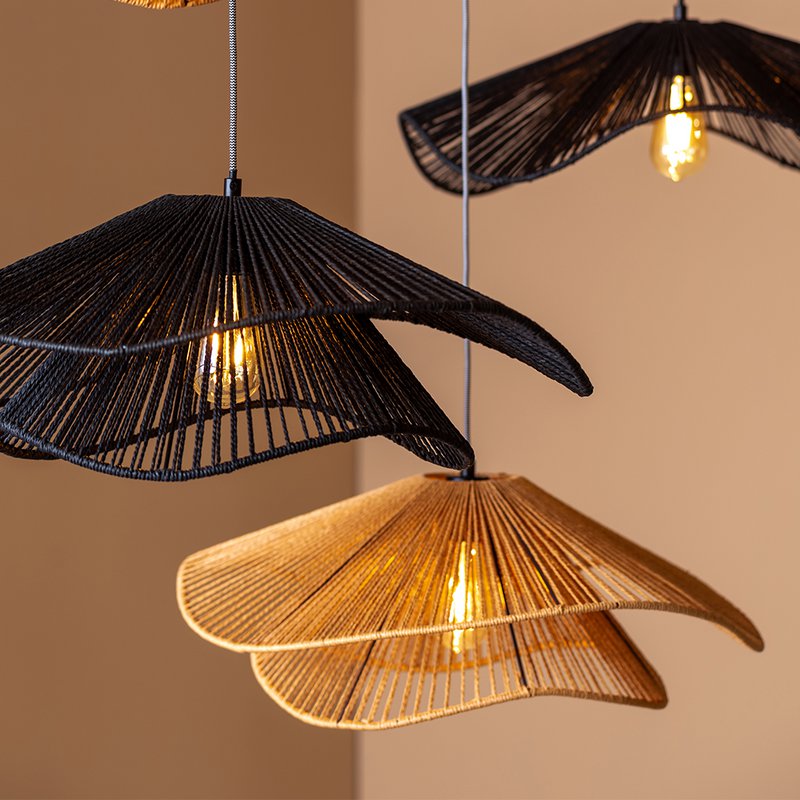 Lampe à suspension superposée Fedora, naturel