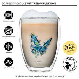 Zestaw Creano Doppelwandglas Schmetterling 250 ml 6er