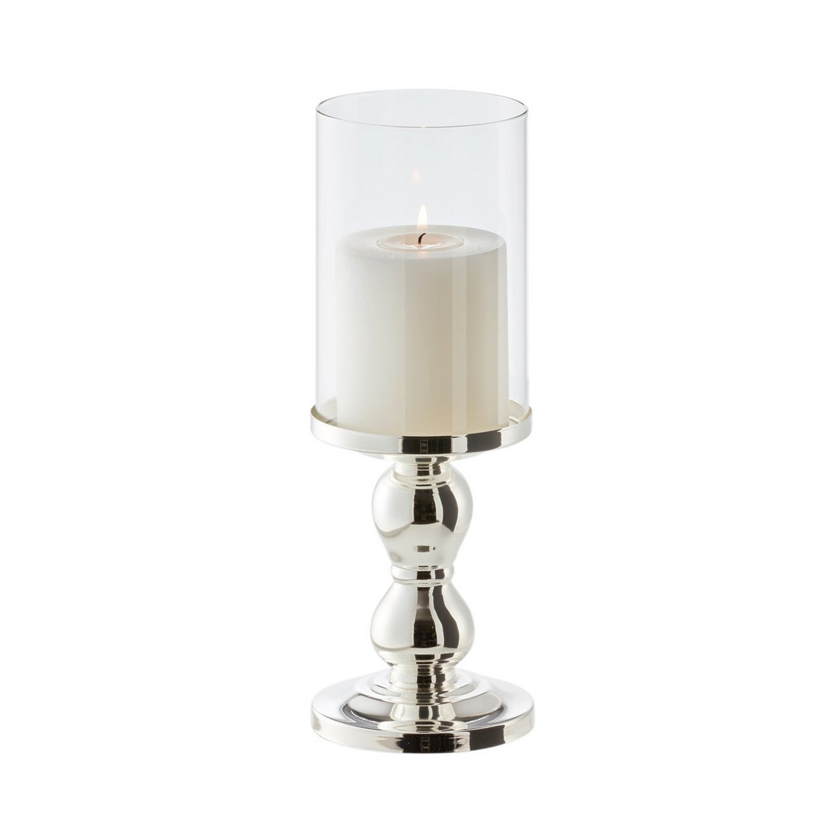EDZARD lantern Mascha, noble silver-plated, tarnish-proof, height 28 cm, for candles up to diameter 10 cm