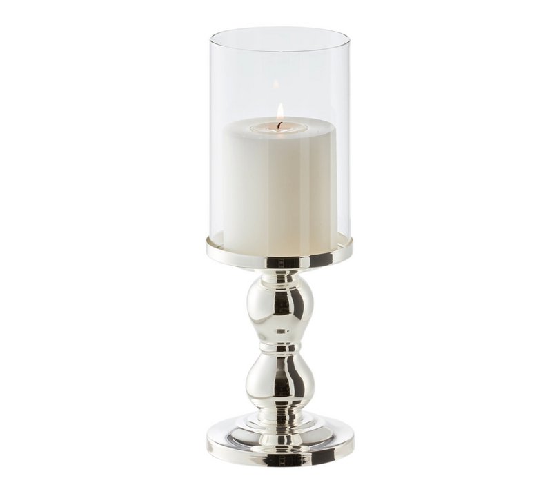 EDZARD lantern Mascha, noble silver-plated, tarnish-proof, height 28 cm, for candles up to diameter 10 cm