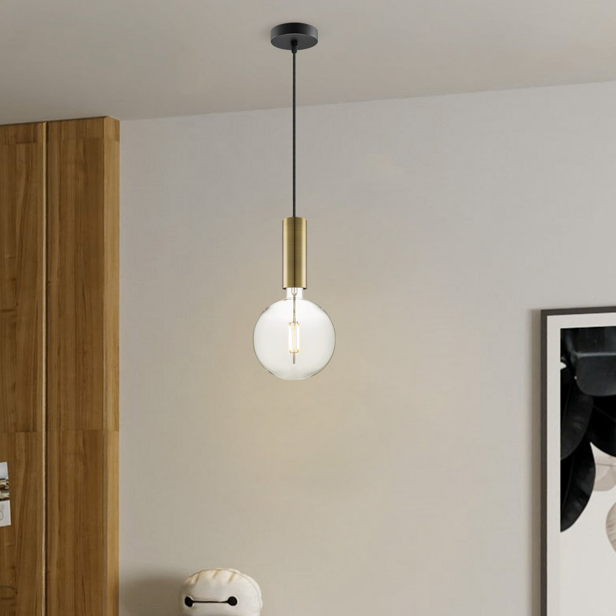 Home Sweet Home suspension bronze Saga Globe - G125 - dimmable E27 clair
