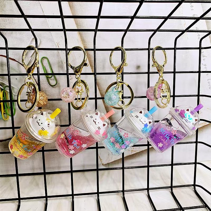 Bubble-tea chat keychain