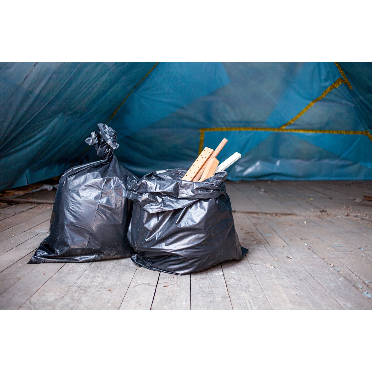 Recycled Heavy-Duty Garbage Bags 120l, 100 µm, black